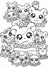 Hamster Coloring Cute Hamtaro Pages Hamsters Printable Cartoon Books Popular Sleeping sketch template
