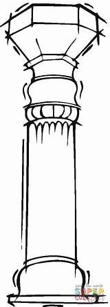 Pillar Coloring Pages Printable Silhouettes sketch template