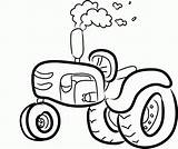 Tractor Coloring Clipart Cartoon Pages Deere John Outline Simple Drawing Farm Clip Drawings Cliparts Farmall Tractors Embroidery Print Draw Animated sketch template