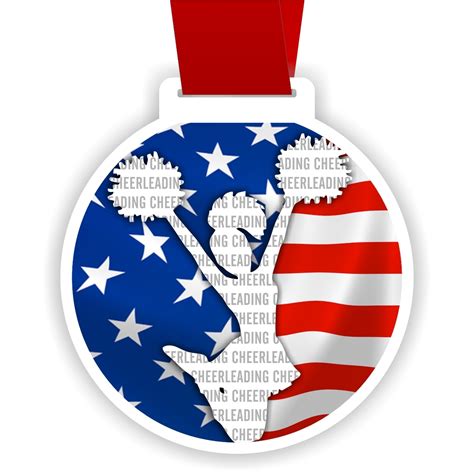 cheerleading acrylic medal flag usa