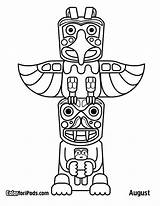 Totem Tiki Pole sketch template