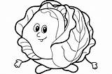 Cabbage Drawing Coloring Kids Pages Getdrawings sketch template