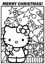 Kitty Hello Coloring Christmas Pages Sheets Kids Print Printable Color Colouring Merry Smoking Happy Quotes Museum Sanrio Activity Books Xmas sketch template