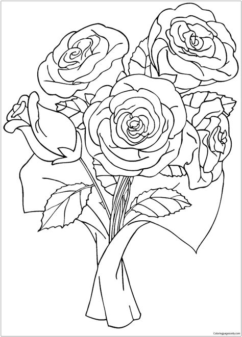 rose coloring pages printable sketch coloring page