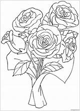 Roses Pages Flower Coloring Color Printable Online Print Coloringpagesonly sketch template