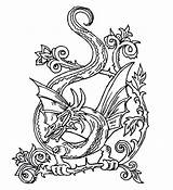 Coloring Dragon Pages Celtic Printable Colouring Coloriage Color Drawing Chinese Websites Adults Dragons Year Alphabet Adult Animal Mandala Knots Colorier sketch template