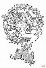 Coloring Pages Mandala Supercoloring Fairy Mermaid Anime Jewel Sea sketch template