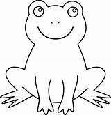 Frog Clip Cute Colorable Coloring Line Sweetclipart sketch template