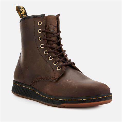 dr martens newton lite crazyhorse leather  eye boots  brown  men lyst