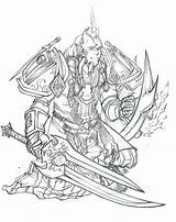 Warcraft Paladin sketch template