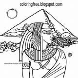 Drawing Egyptian Pharaoh Egypt Coloring Printable Pages King Clipart Getdrawings Pyramid Kids Teenagers Instruct Curriculums Leader Easy sketch template