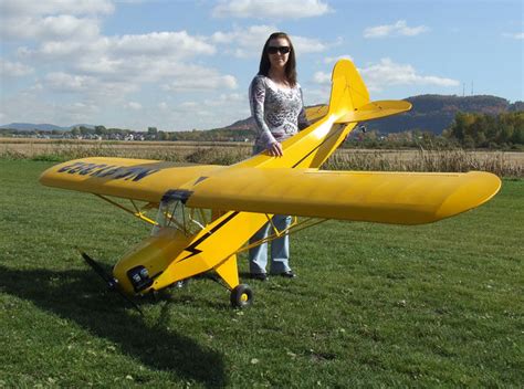 scale piper cub  ft giant scale rc airplane printed plans