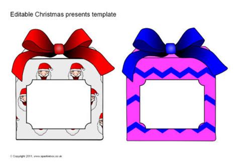 editable christmas presentgift templates sb sparklebox