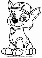 Rocky Paw Patrol Coloring Sitting Front Printable Cartonionline sketch template