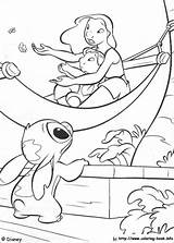 Coloring Lilo Stitch Pages Hula sketch template