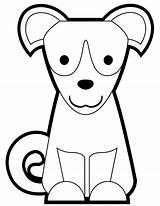 Sitting Dog Down Drawing Template Coloring sketch template