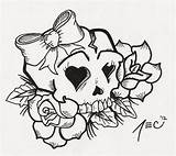 Skull Girly Tattoo Tattoos Coloring Pages Sugar Cute Rose Stencils Designs Skulls Deviantart Drawings Girl Flash Roses Printable Color Flower sketch template