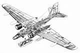 Canberra Cutaway 57f Cutaways Airplanes Reconnaissance Blueprints Aerospace Conceptbunny Marauder sketch template