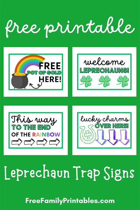printable leprechaun trap signs printable templates