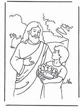 Jesus Coloring Fish Bread Pages Feeds Bible 5000 Kids Loaves Clipart Preschool Feed School Sunday Printables Crafts Printable Church Story sketch template