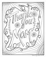Mom Coloring Pages Getcolorings Thank sketch template