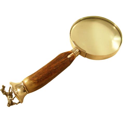 8 Antique Vintage Style Big Brass Magnifying Glass Mother Of Pearl