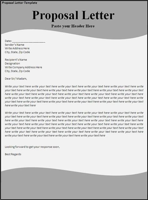 proposal letter template  word templates proposal letter