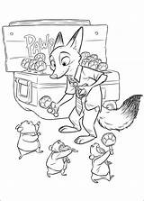 Zootopia Pages Coloring Print Kids sketch template