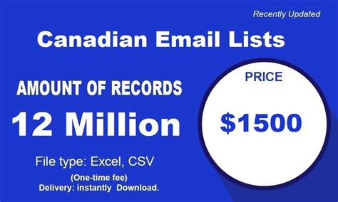 canada email list consumer latest mailing