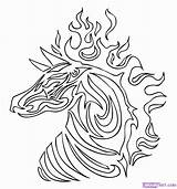 Tribal Coloring Pages Horse Animal Animals Tattoo Draw Drawing Tiger Tattoos Colouring Cool Easy Drawings Dragoart Designs Anime Realistic Printable sketch template