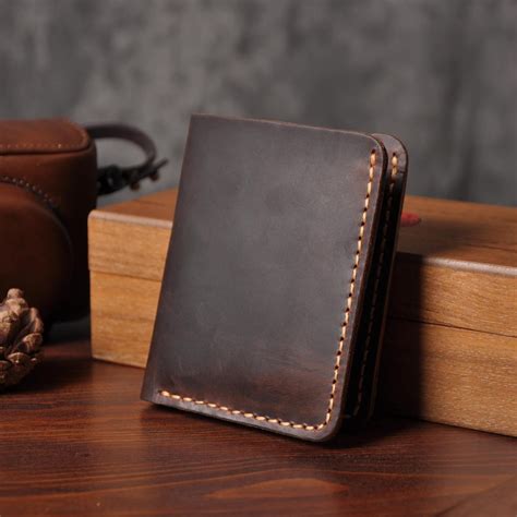 handmade leather mens cool slim leather wallet men small wallets bifol