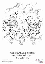 Calling Birds Four Colouring Christmas Pages Become Member Log Days sketch template