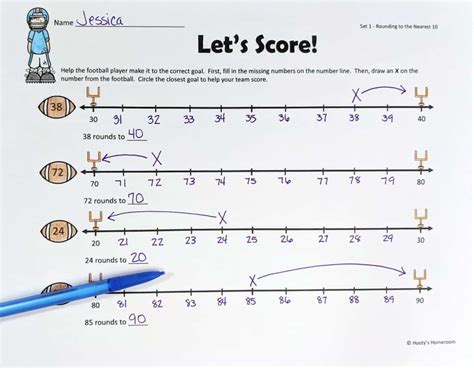 rounding  easy  number lines hootys homeroom