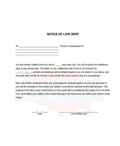 sample letter  landlord  tenant  nonpayment  rent