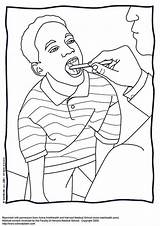 Throat Examination Coloring sketch template