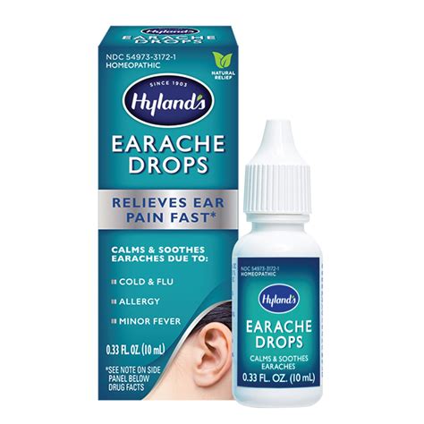 hylands earache drops natural relief  earaches swimmers ear  allergies relief  adults