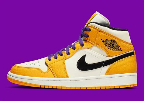 jordan  mid lakers   release info sneakernewscom