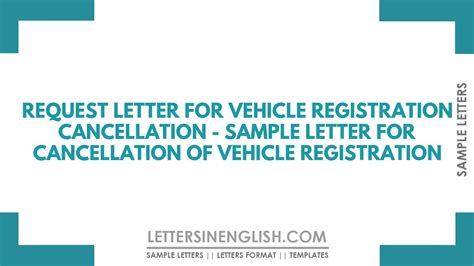 request letter  vehicle registration cancellation sample letter