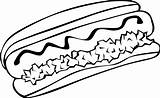 Food Coloring Pages Hot Dog sketch template