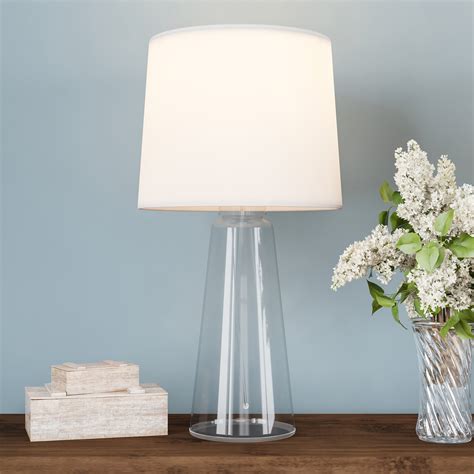 clear glass lamp open base table light  led bulb  shade modern