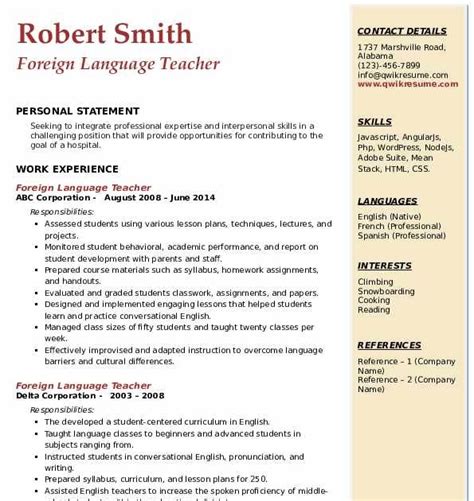 resume  teacher sample clinical dietitian resume