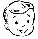 Face Clipart Boy Happy Head Kid Vector Brother Illustration Clip Drawing Child Retro Royalty Childs Panda Clipartmag Jvpd sketch template