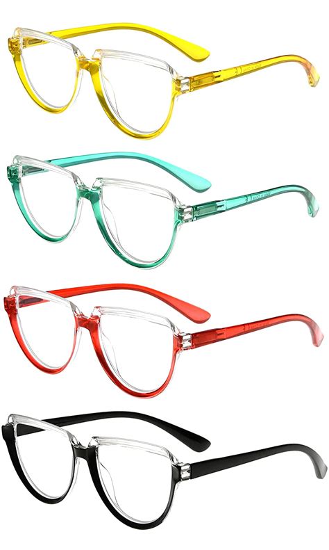 buy eyekepper 4 pack reading glasses large frame oversize laides half