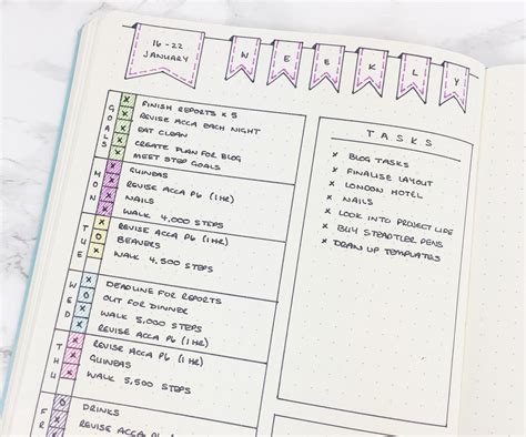 bullet journal simple weekly layout template bullet journal layout