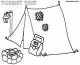 Tent Coloring Pages Coloringway sketch template