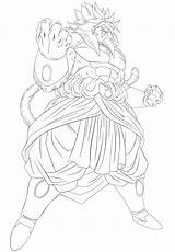 Broly Dragon Ssj4 Ball Super Coloring Pages Deviantart Goku Drawing Dbz Line sketch template