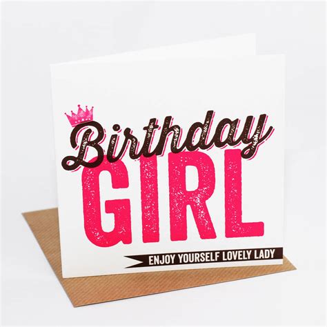 birthday girl card  allihopa notonthehighstreetcom