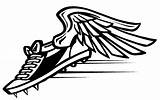 Wings Shoes Running Track Shoe Clip Clipart sketch template