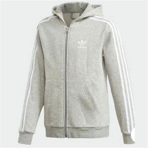 adidas originals grey trefoil zip hoodie cheap adidas clothes
