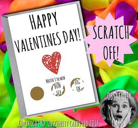 New Scratch Off Cards Happy Valentines Day Bum Sex Jog On